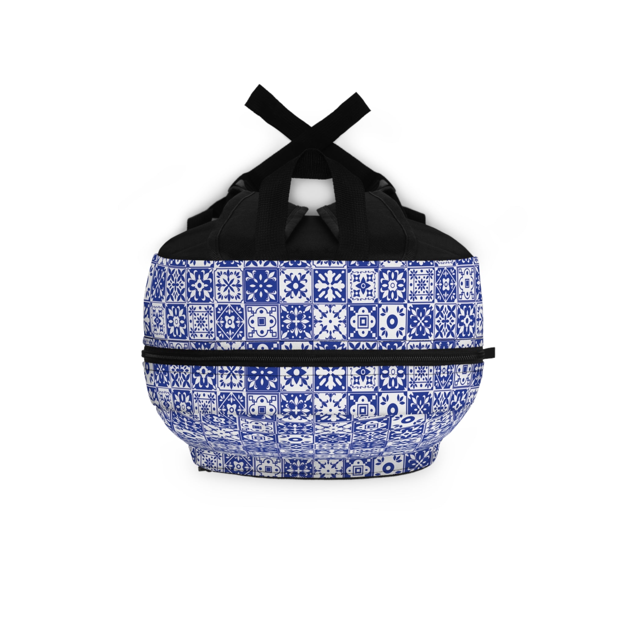 Mediterraneo Mosaic - Blue - Backpack - Travel Bag with Black Duck Design