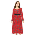 Elegant Women's Long Sleeve Dance Dress - Cocktail Time - Scarlet