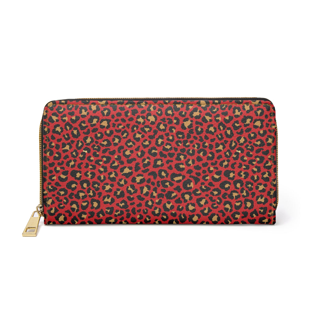 Spicy Kitty - Scarlet - Leopard Print - Zipper Wallet - Travel Accessories