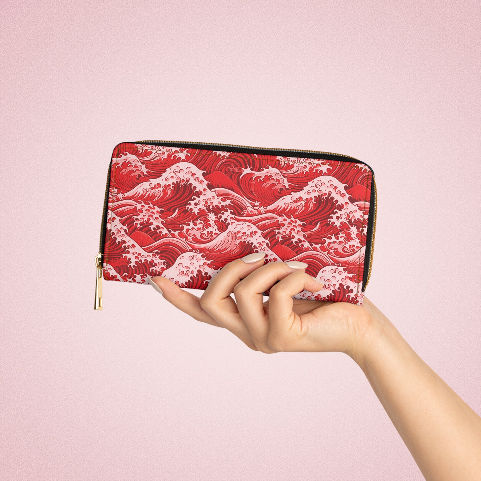 Tempest Tides - Red - Zipper Wallet - Travel Accessories