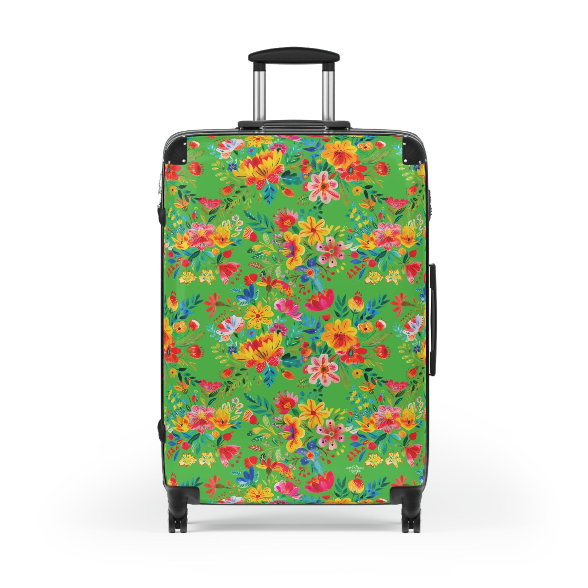 Bright Watercolor Flowers - Lime Green - Suitcase - Stylish Luggage for Adventurers