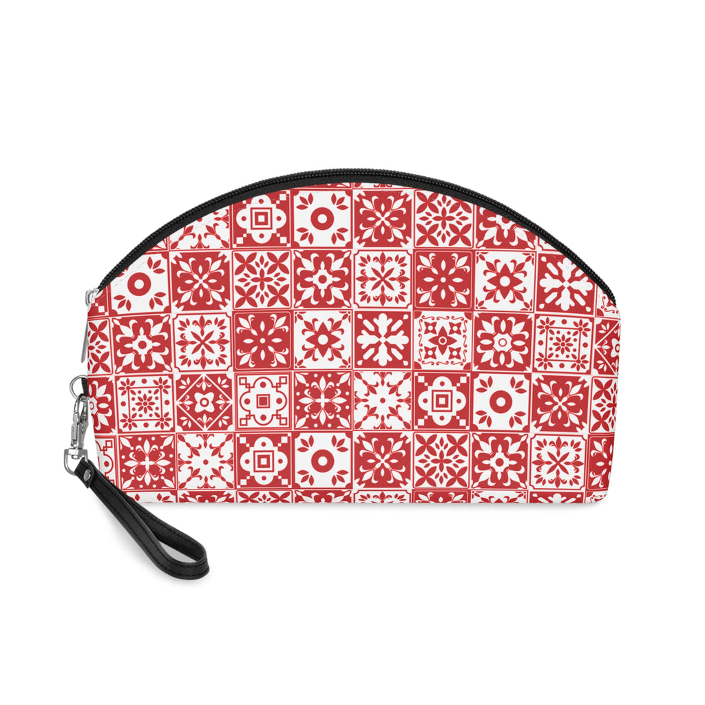 Mediterraneo Mosaic - Red - Mid Century design - Makeup Bag - Fun & Functional Travel Accessory
