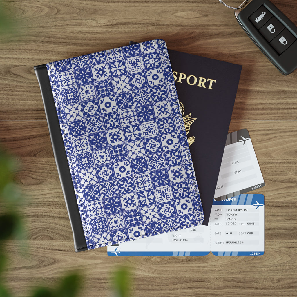 Mediterraneo Mosaic - Blue - Passport Cover | Travel Accessory, Gift for Jet setters, Unique Travel Journal, Vacation Must-Have, Gift for Travelers