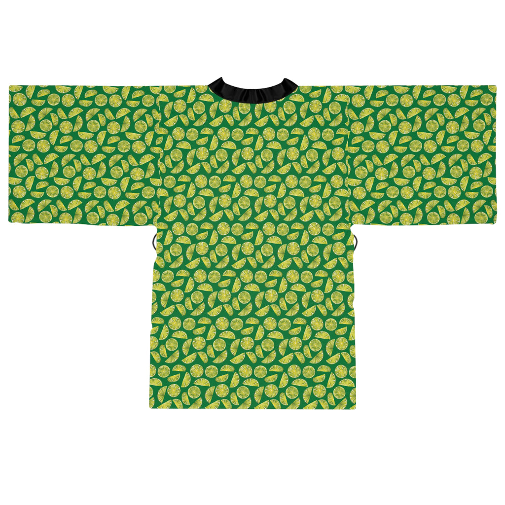 Zest Coast Vibes - Green - Long Sleeve Kimono Robe - Chic Loungewear, Spa Outfit, Gift for Her, Inner Peace, Home Comfort