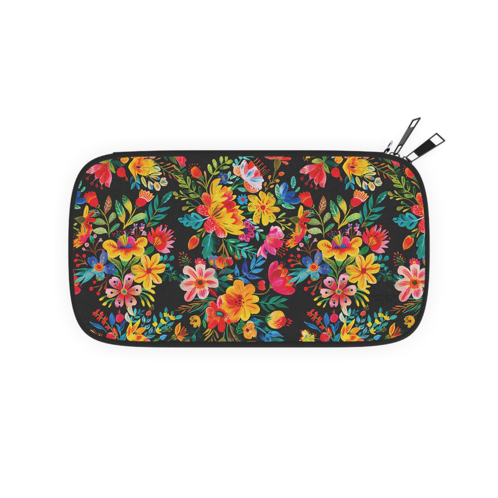 Bright Watercolor Flowers Passport Wallet - Perfect for Adventurers & Travelers - Black