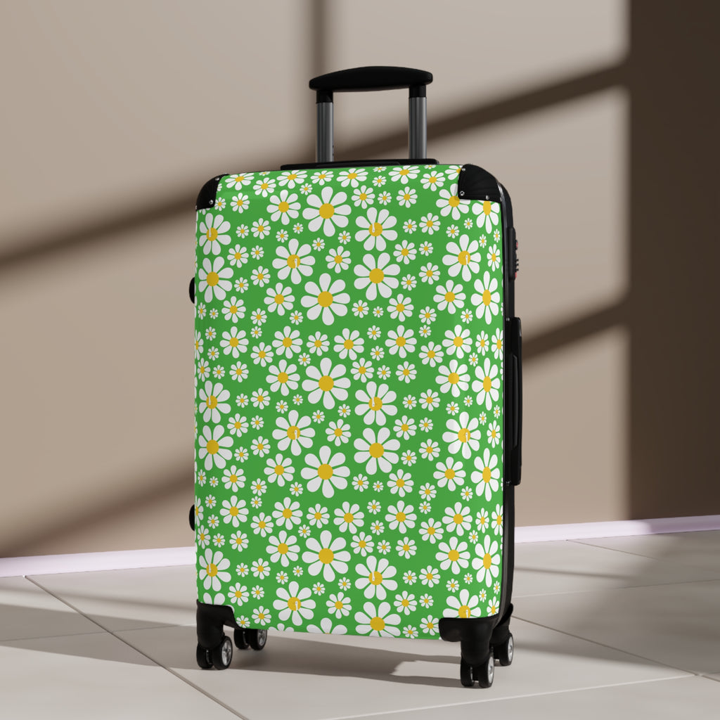 Ducks in Daisies - Lime Green - Suitcase - Stylish Luggage for Adventurers