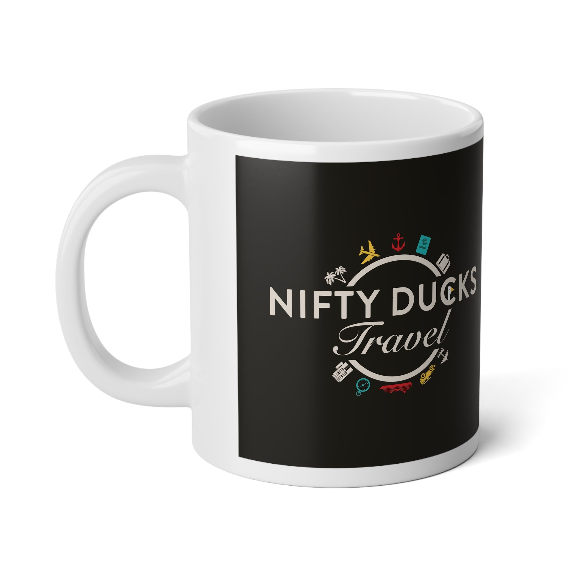 Nifty Ducks Travel Logo Jumbo Mug - 20oz Coffee Cup
