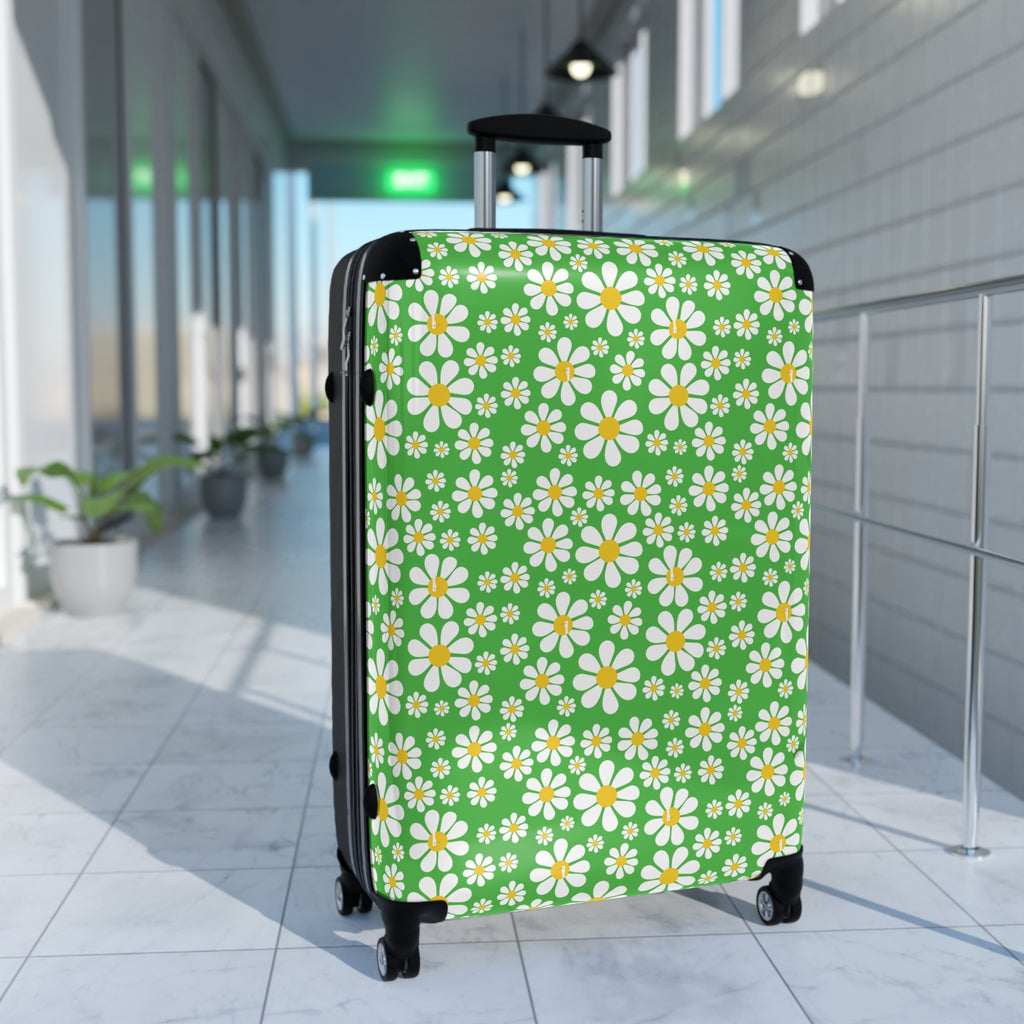 Ducks in Daisies - Lime Green - Suitcase - Stylish Luggage for Adventurers