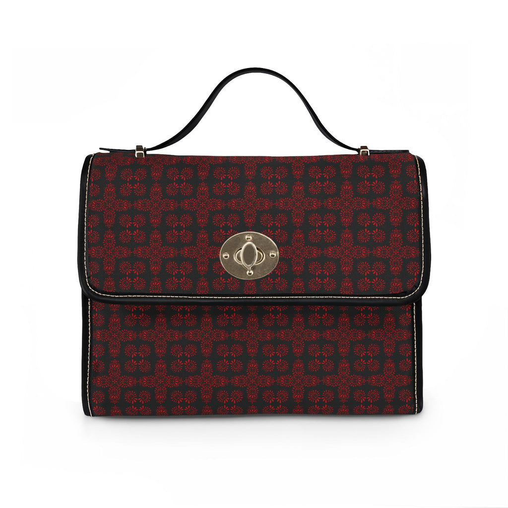 Symmetra - Scarlet - Black Waterproof Canvas Bag — Satchel for Everyday Commute