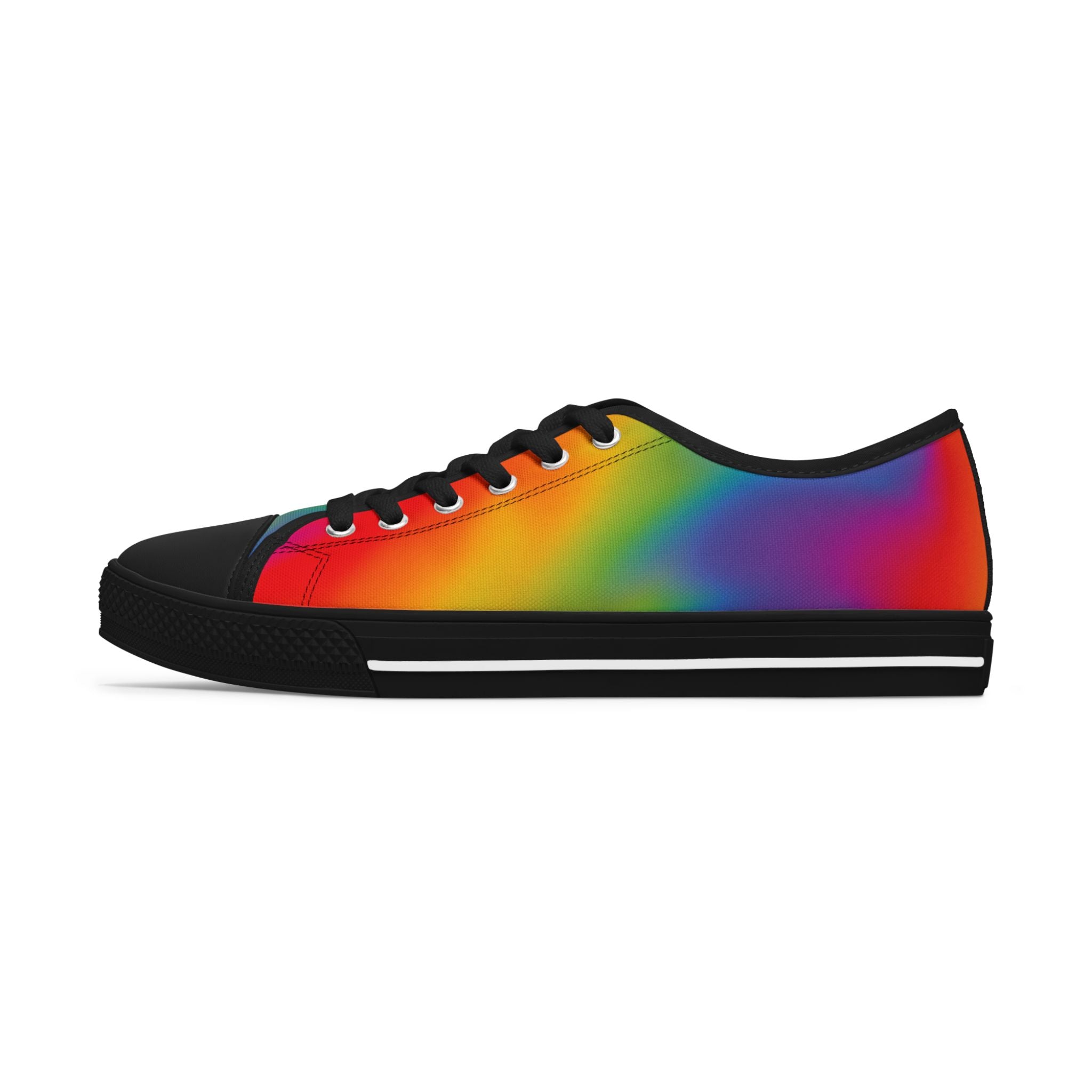 Travel in Technicolor - Women's Low Top Sneakers — Casual Canvas Shoes