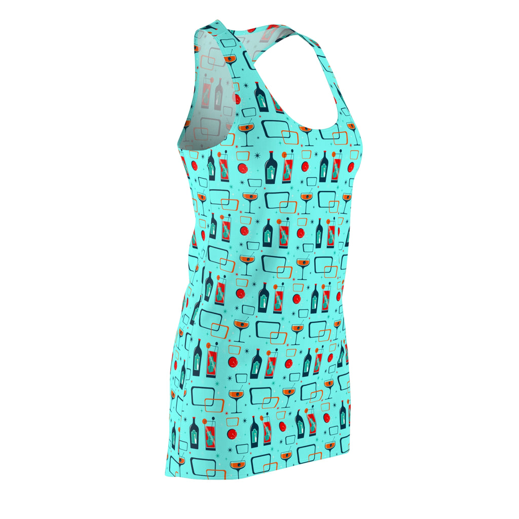 Cocktail Time - Electric Blue - Racerback Dress for Summer Fun, Beach Wear, Vacation Style, Party Outfit, Ladies Sundress