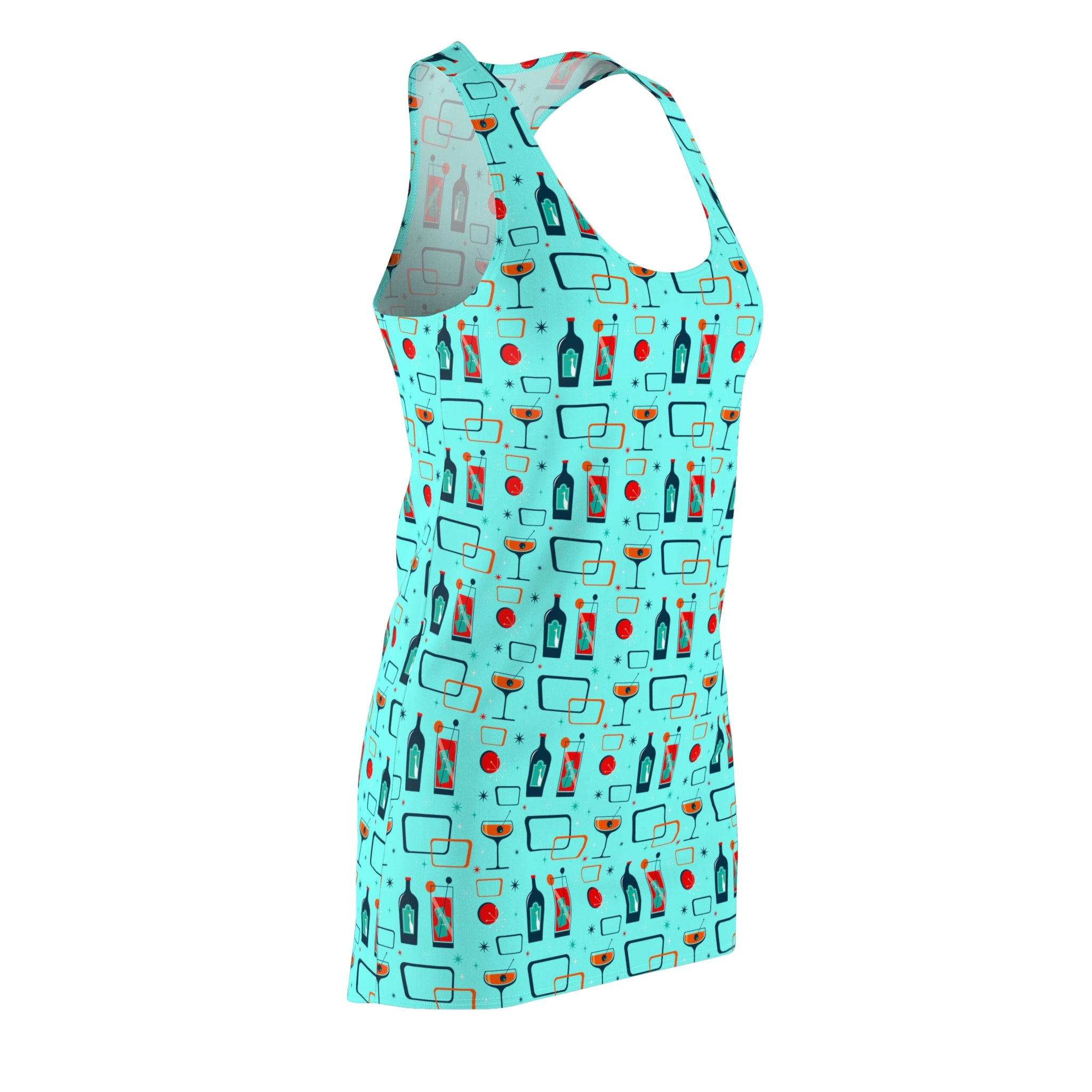 Cocktail Time - Electric Blue - Racerback Dress for Summer Fun, Beach Wear, Vacation Style, Party Outfit, Ladies Sundress
