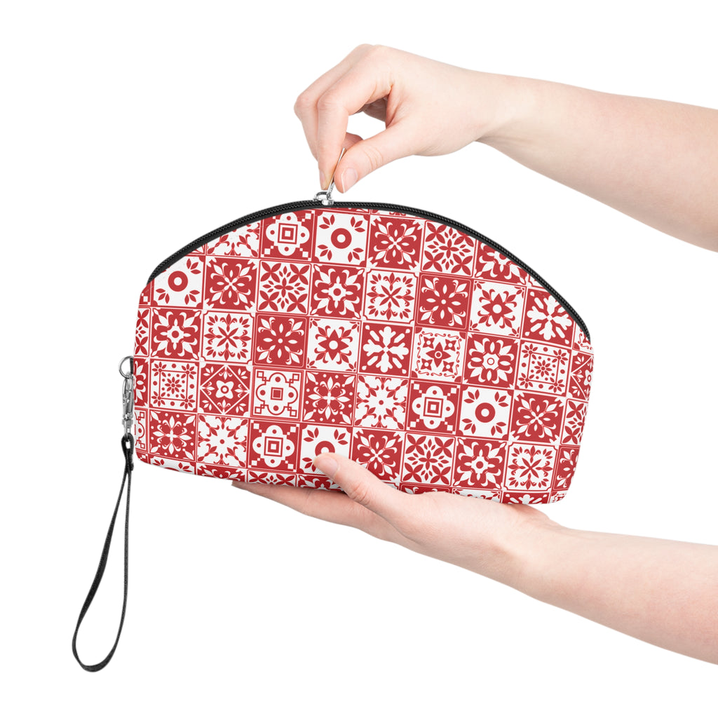 Mediterraneo Mosaic - Red - Mid Century design - Makeup Bag - Fun & Functional Travel Accessory