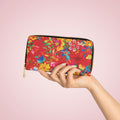 Bright Watercolor Flowers Zipper Wallet - Travel Accessories - Scarlet