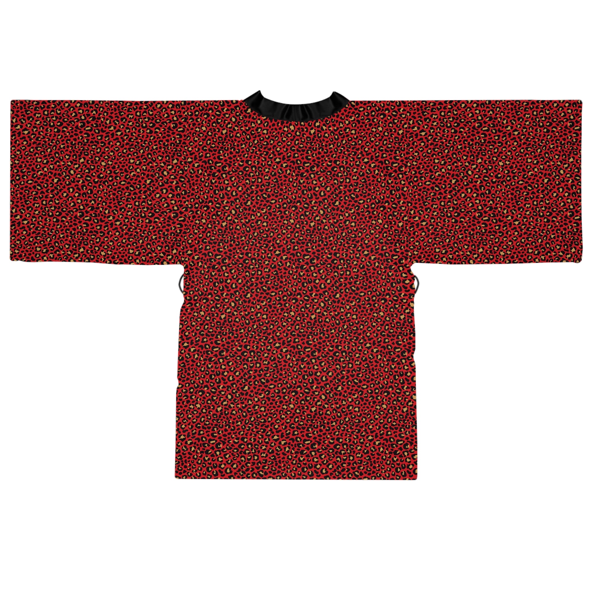 Spicy Kitty - Scarlet - Leopard Print - Long Sleeve Kimono Robe - Chic Loungewear, Spa Outfit, Gift for Her, Inner Peace, Home Comfort