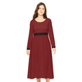 Elegant Women's Long Sleeve Dance Dress - Scarlet Waves - Black
