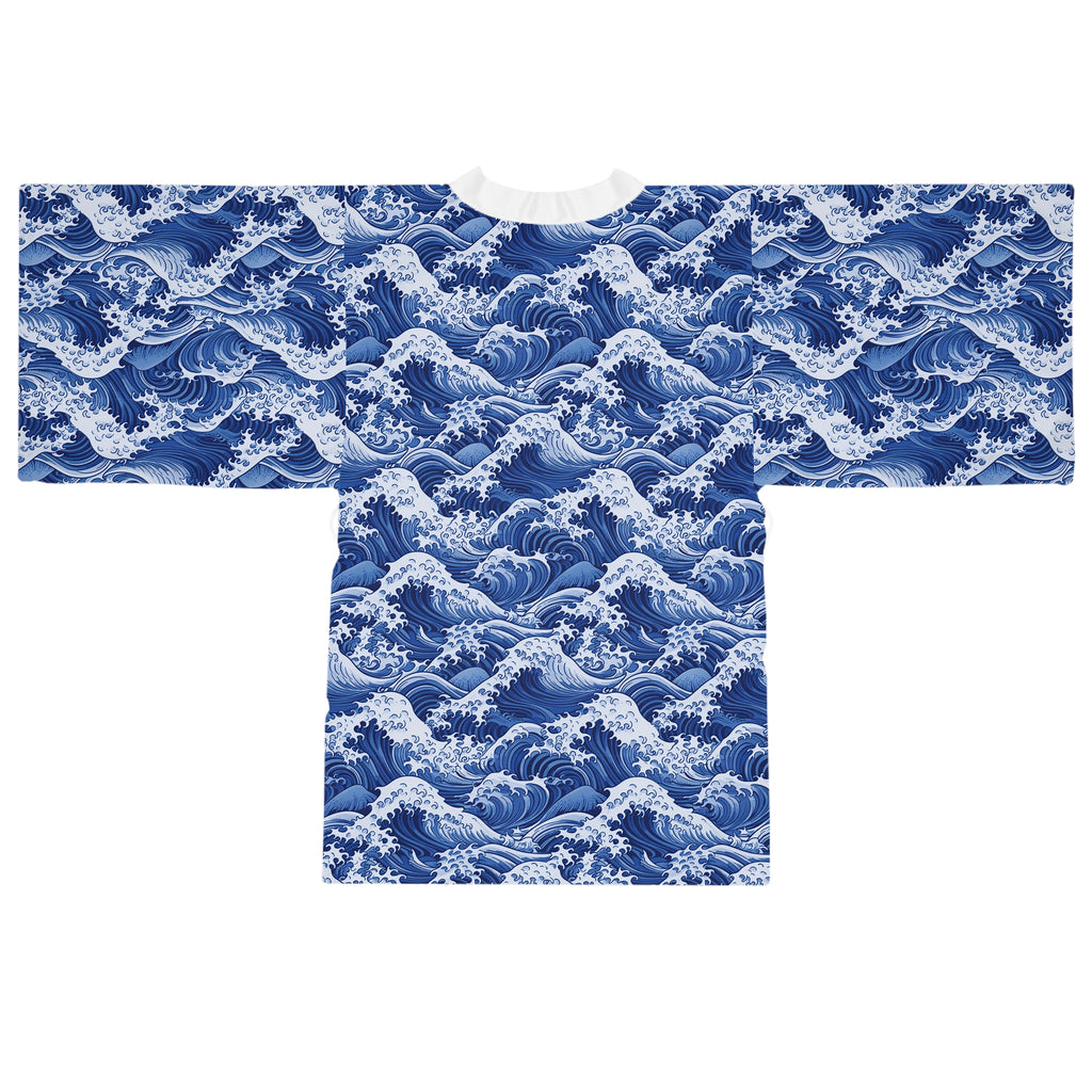 Tempest Tides - Blue - Long Sleeve Kimono Robe - Chic Loungewear, Spa Outfit, Gift for Her, Inner Peace, Home Comfort
