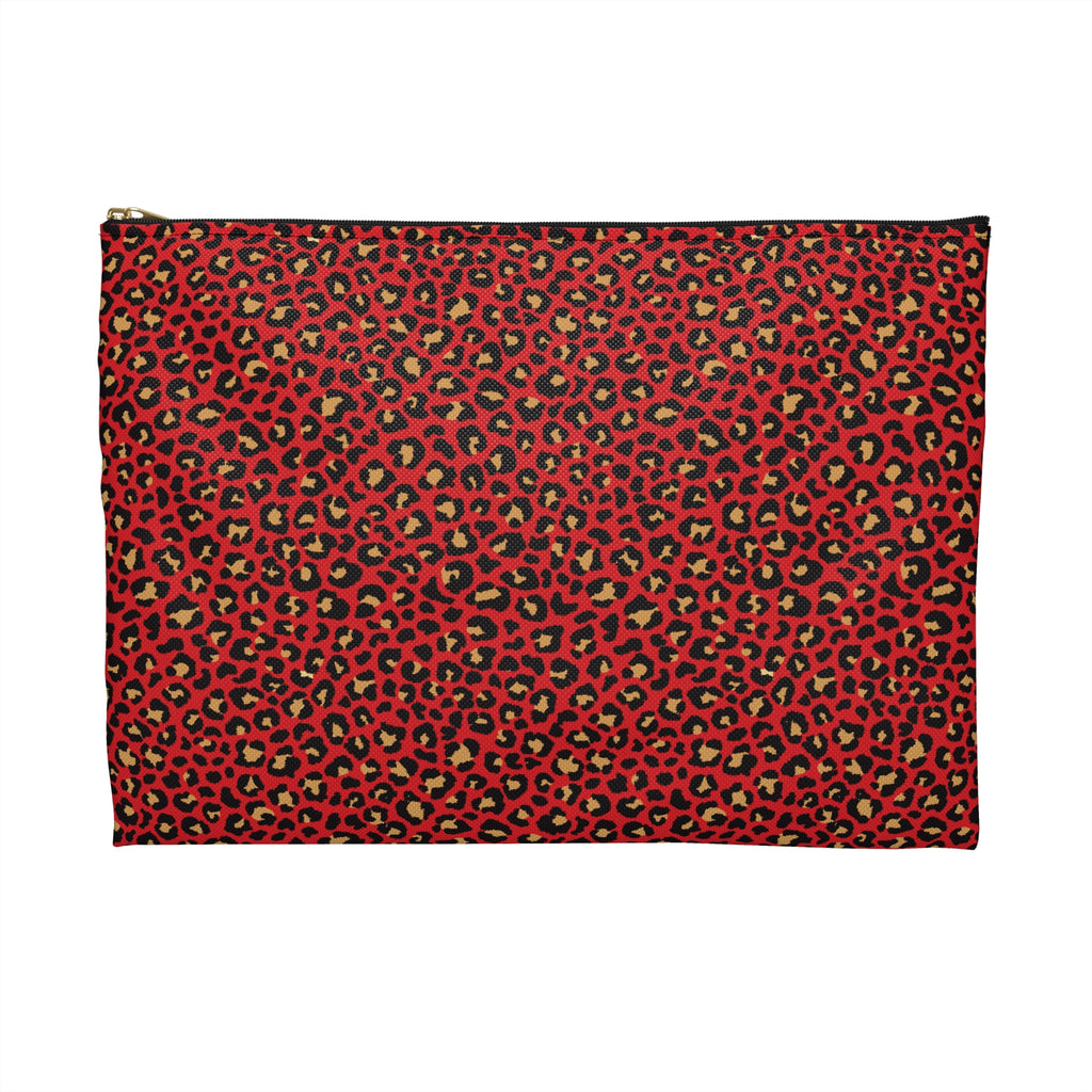 Spicy Kitty - Scarlet - Leopard Print - Nifty Ducks Travel Accessory Pouch - Perfect for Adventurers & Travelers