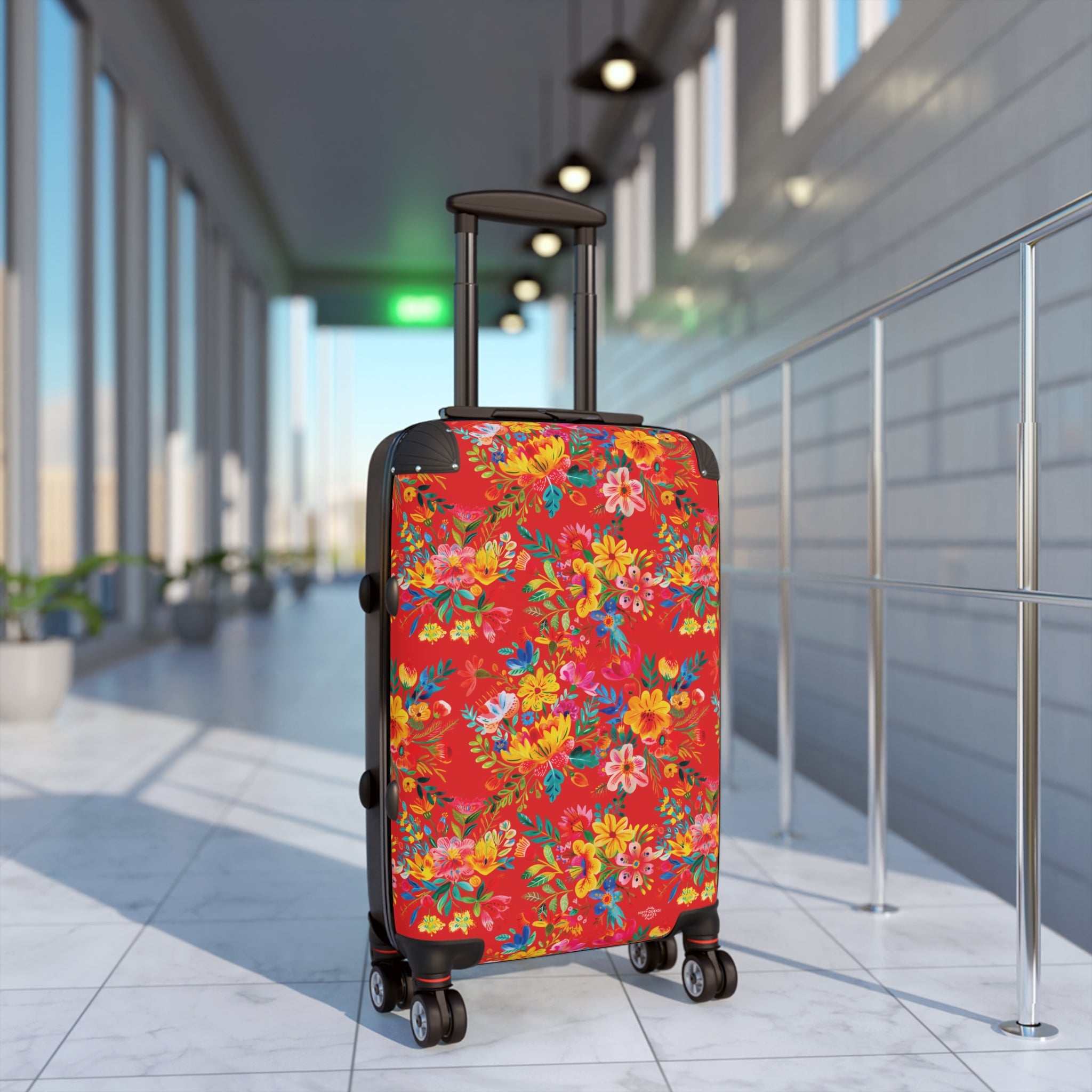 Bright Watercolor Flowers - Red - Suitcase - Stylish Luggage for Adventurers