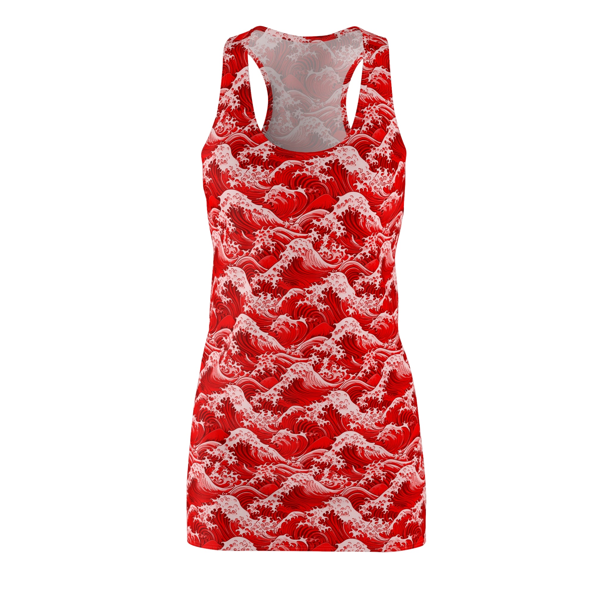 Tempest Tides - Red - Racerback Dress for Summer Fun, Beach Wear, Vacation Style, Party Outfit, Ladies Sundress