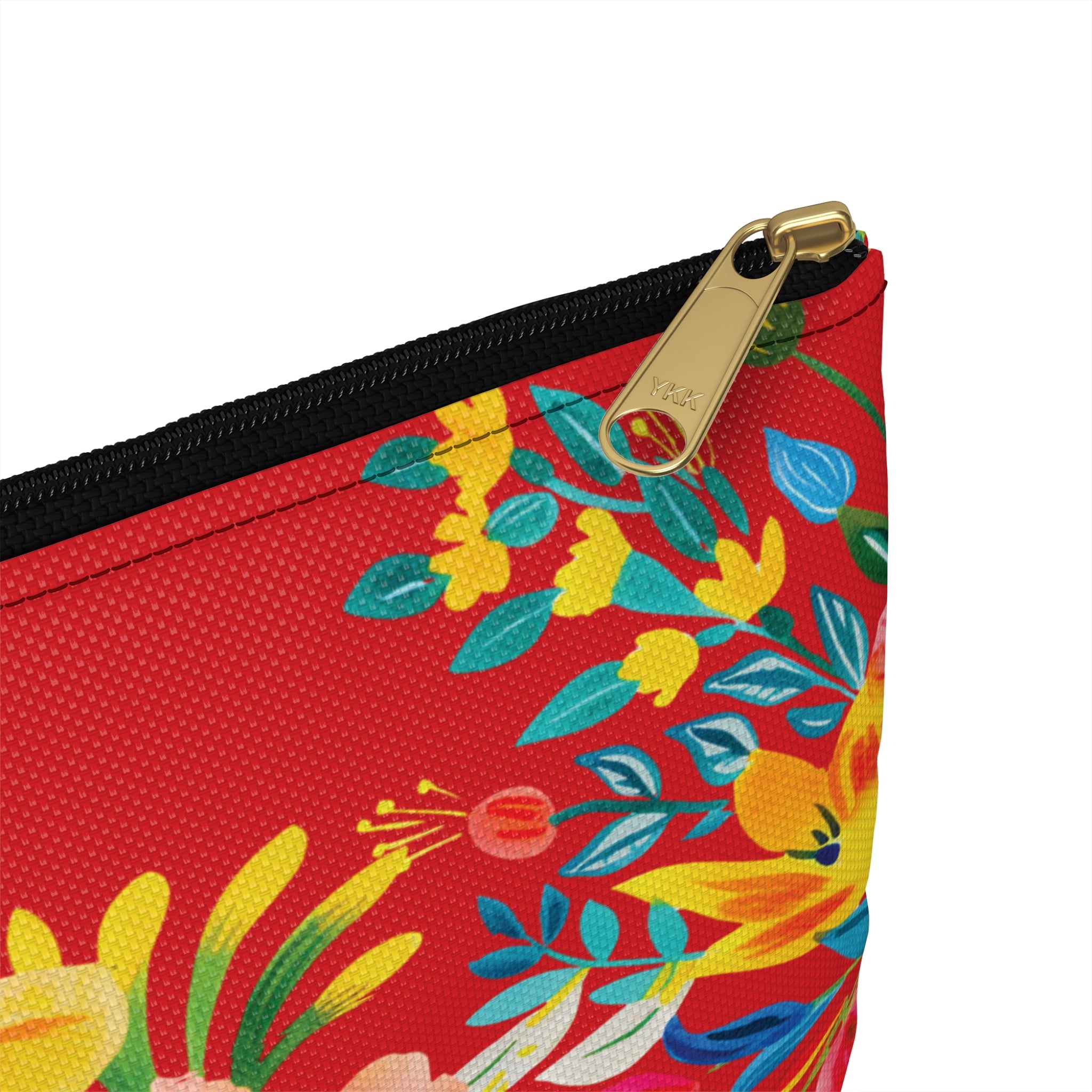 Bright Watercolor Flowers Accessory Pouch - Perfect for Adventurers & Travelers - Scarlet
