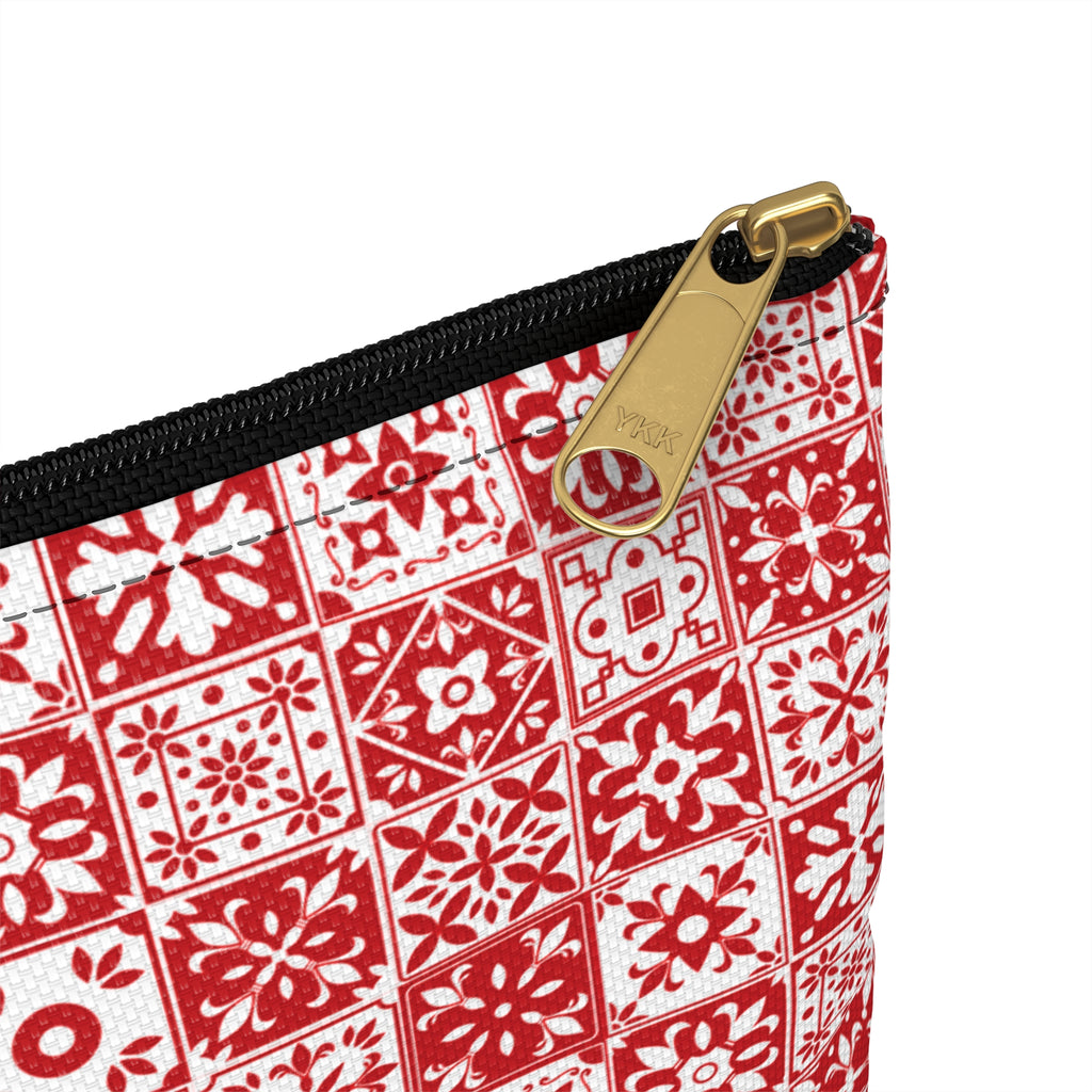 Mediterraneo Mosaic - Red - Accessory Pouch - Perfect for Adventurers & Travelers