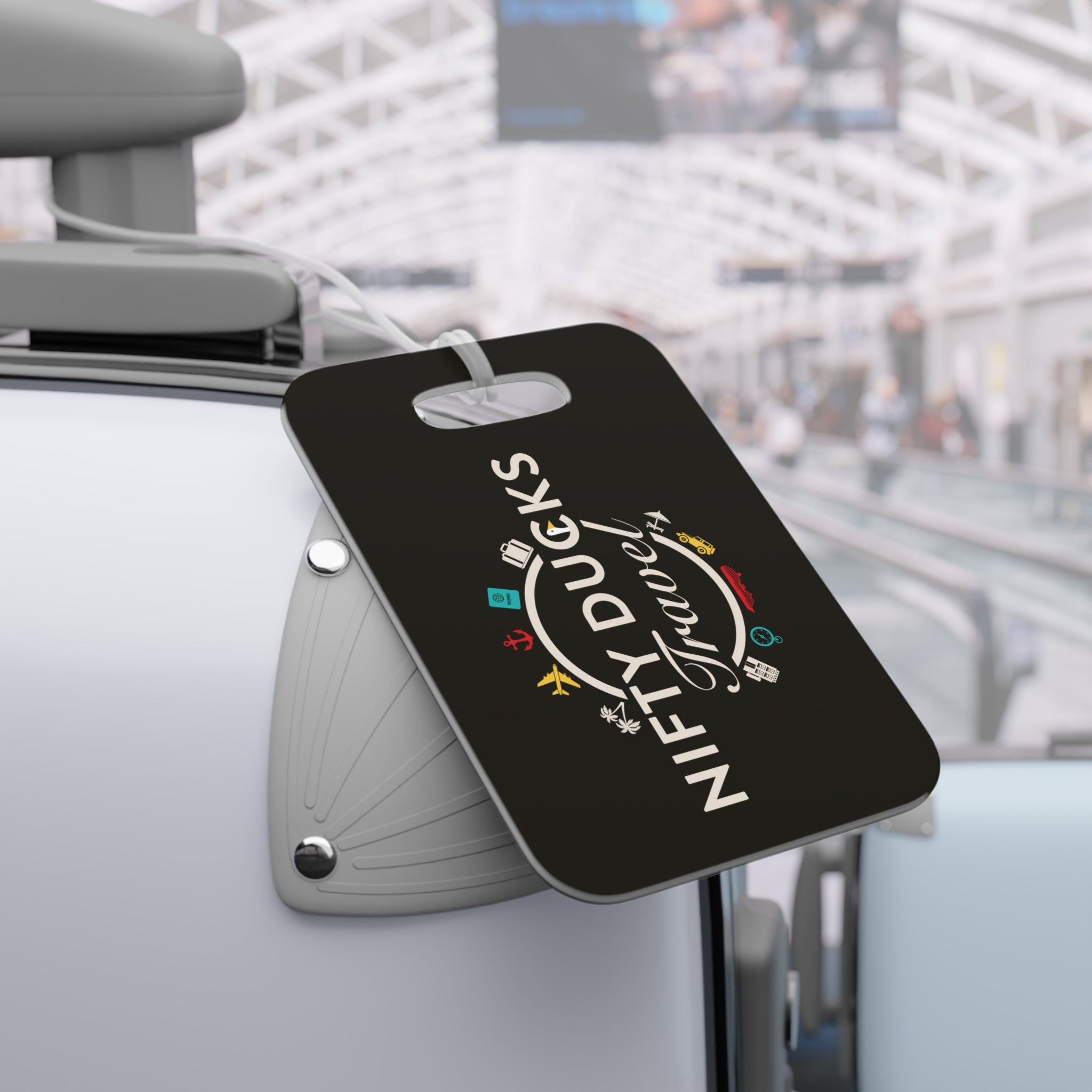 Nifty Ducks Travel Luggage Tag — Signature Brown Travel Logo ID Tag