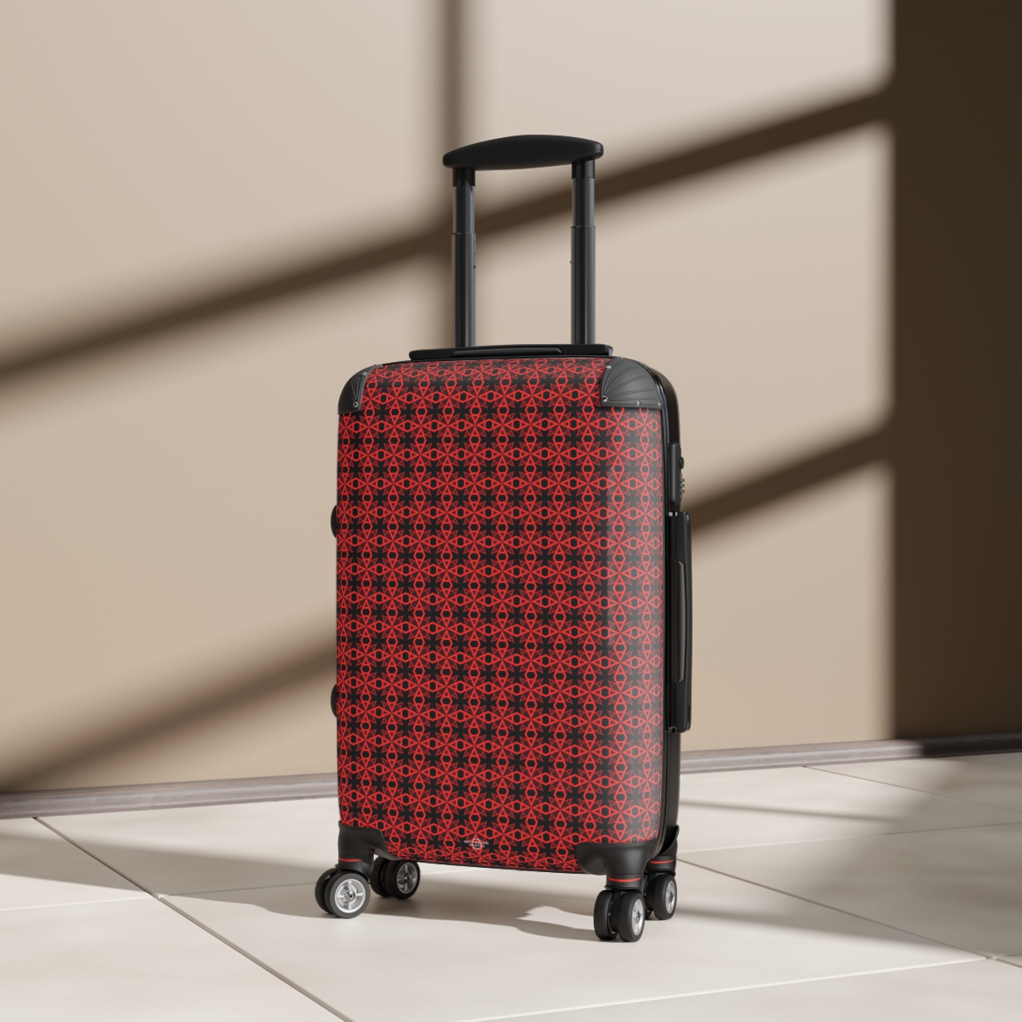 Letter Art - A - Red - Black - Suitcase - Stylish Luggage for Adventurers
