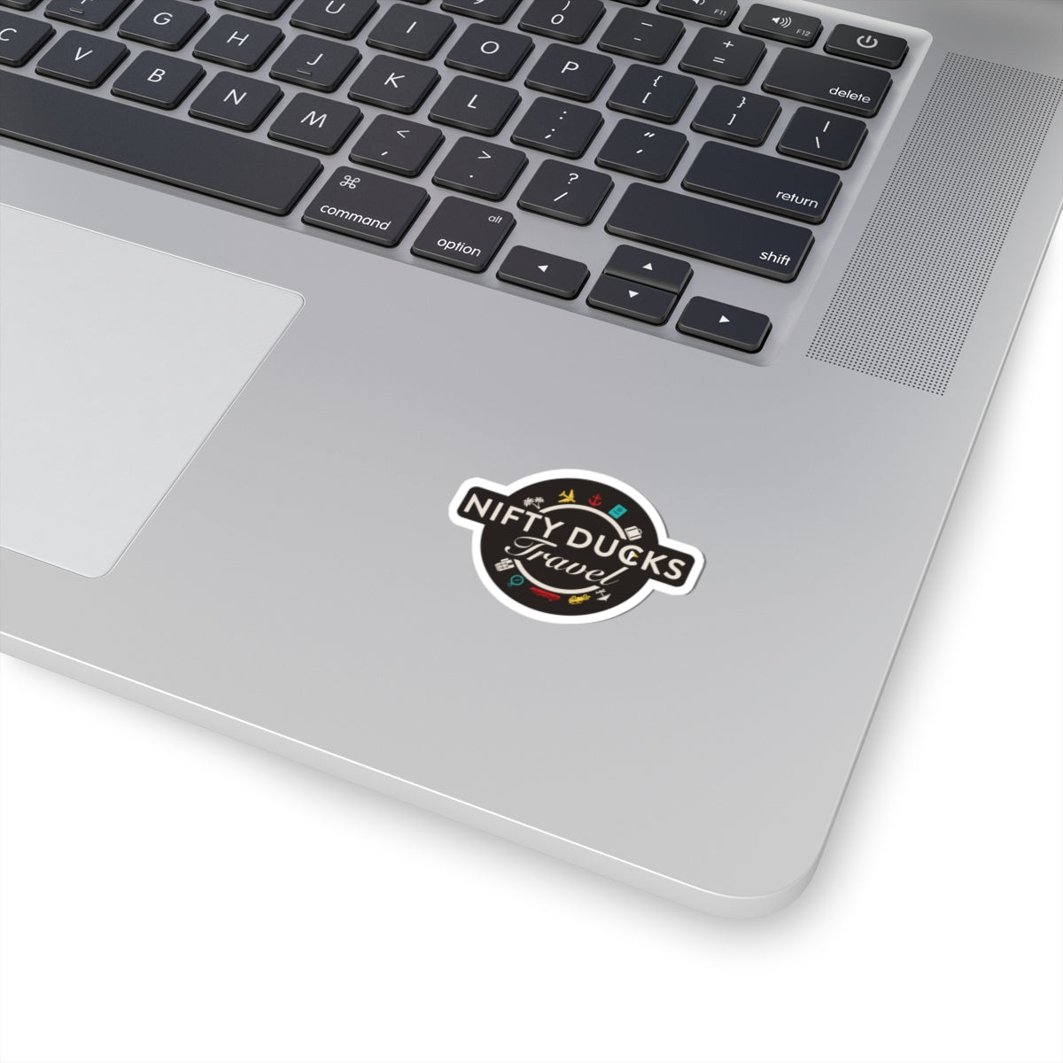Nifty Ducks Travel Kiss-Cut Sticker — Retro Travel Badge Sticker for Laptops, Luggage & Water Bottles