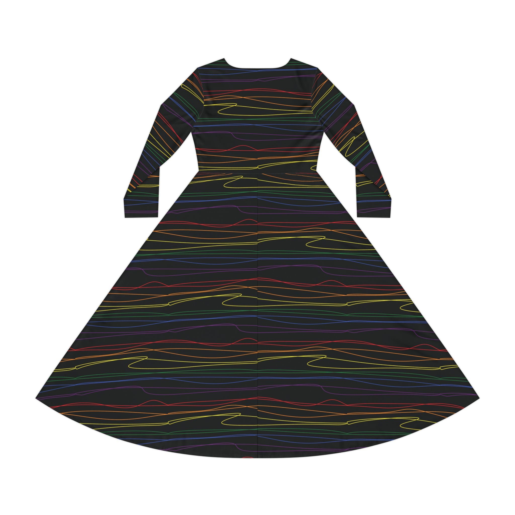 Elegant Women's Long Sleeve Dance Dress - Chromawave - Black -