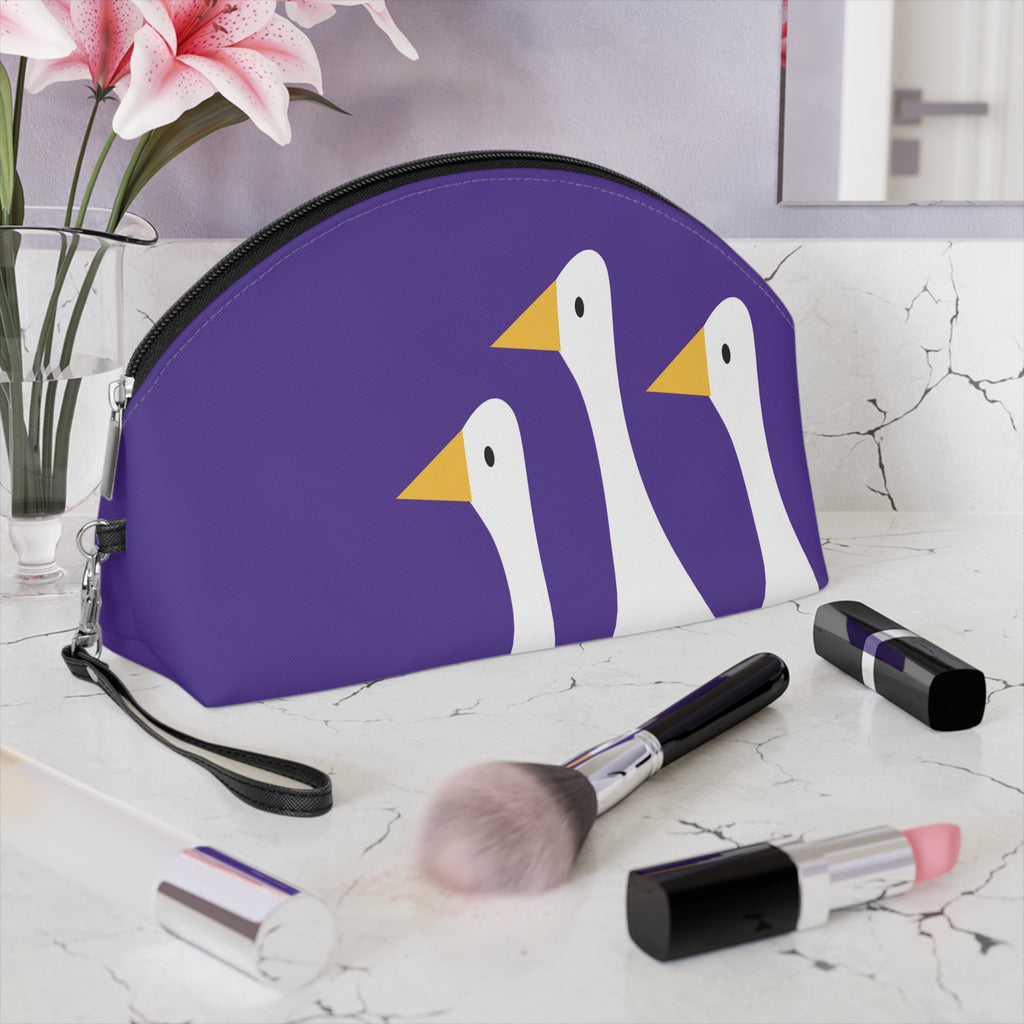 Traveling Ducks - Makeup Bag - Fun & Functional Travel Accessory - Metallic Violet