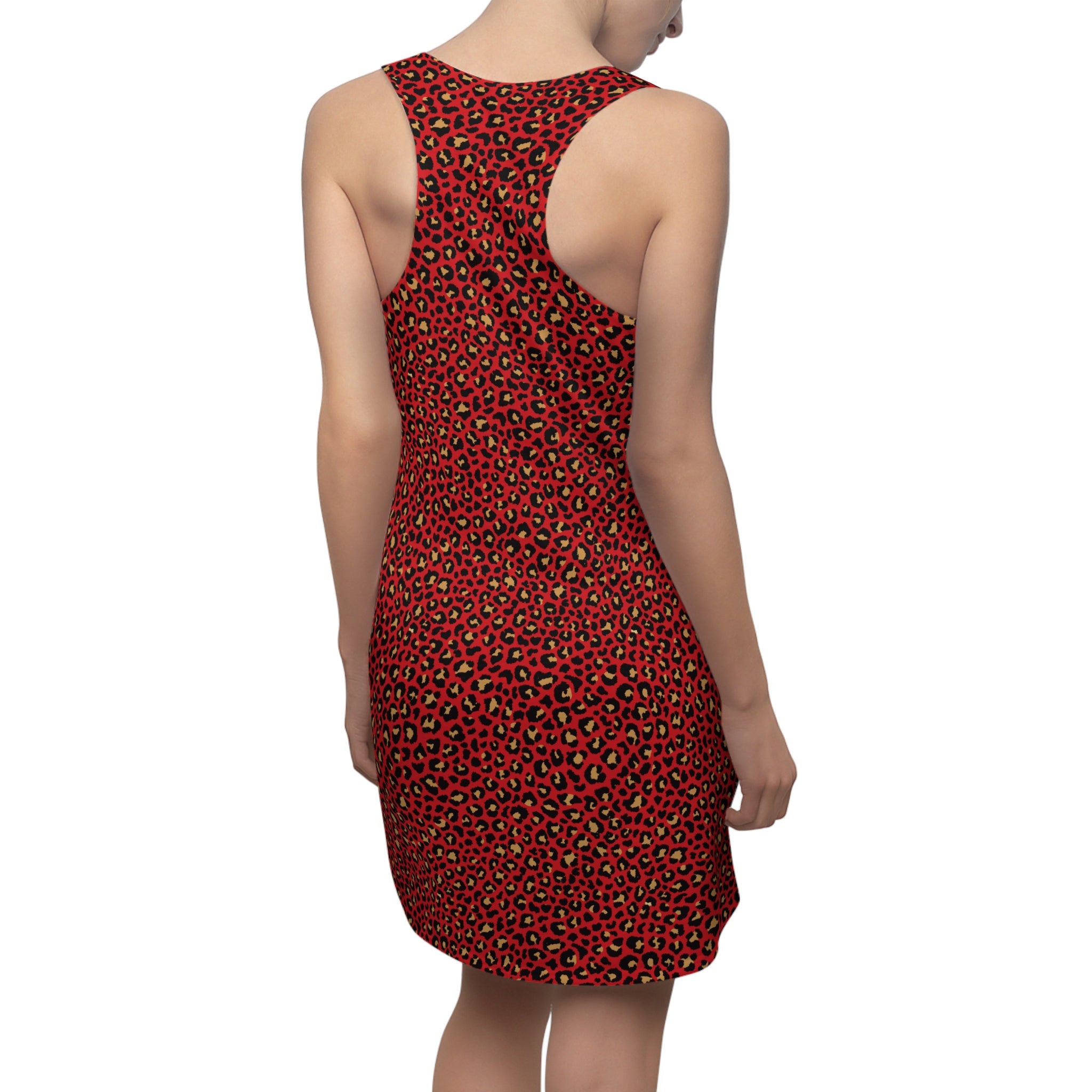 Spicy Kitty - Scarlet - Leopard Print -  Racerback Dress for Summer Fun, Beach Wear, Vacation Style, Party Outfit, Ladies Sundress