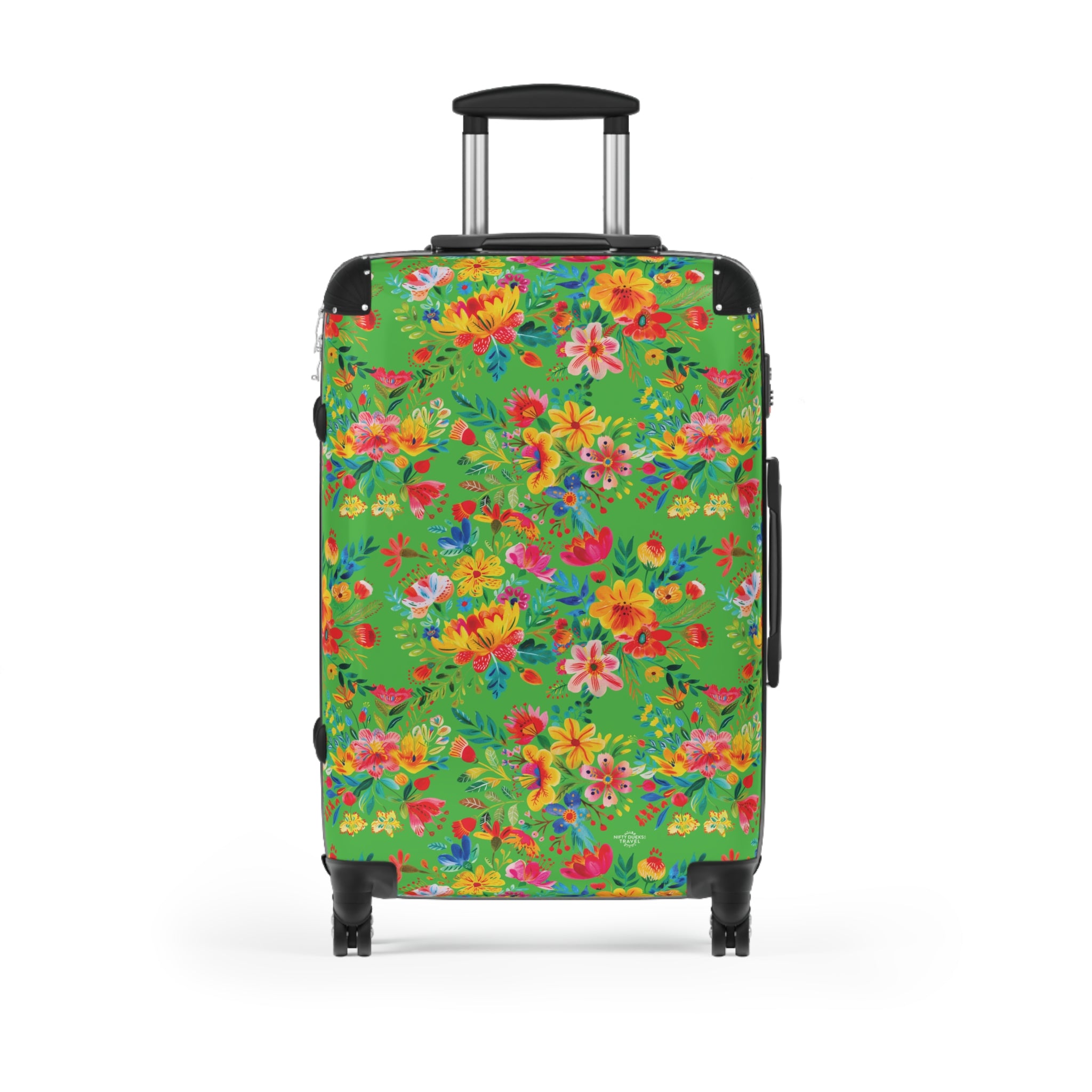Bright Watercolor Flowers - Lime Green - Suitcase - Stylish Luggage for Adventurers