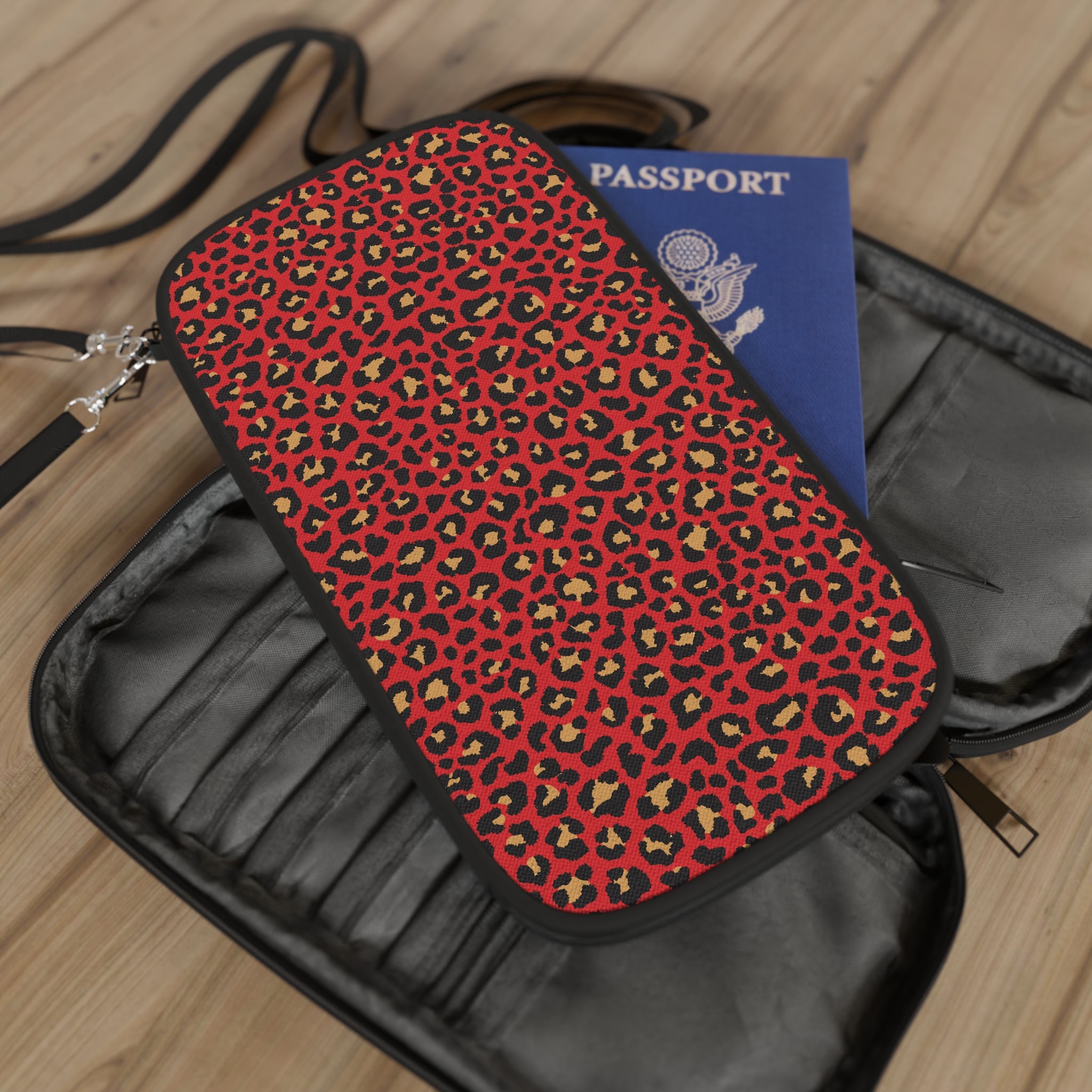 Spicy Kitty - Scarlet - Leopard Print - Passport Wallet - Perfect for Adventurers & Travelers