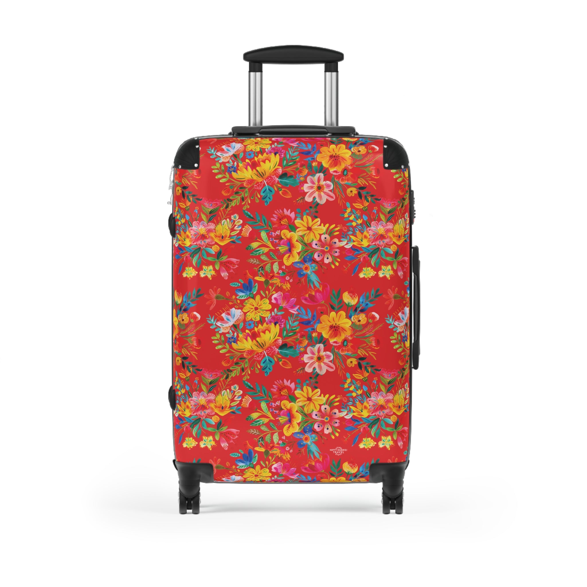 Bright Watercolor Flowers - Red - Suitcase - Stylish Luggage for Adventurers