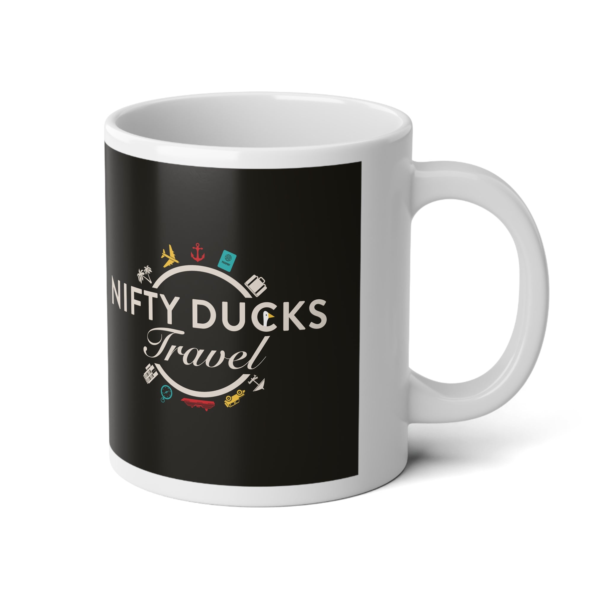 Nifty Ducks Travel Logo Jumbo Mug - 20oz Coffee Cup