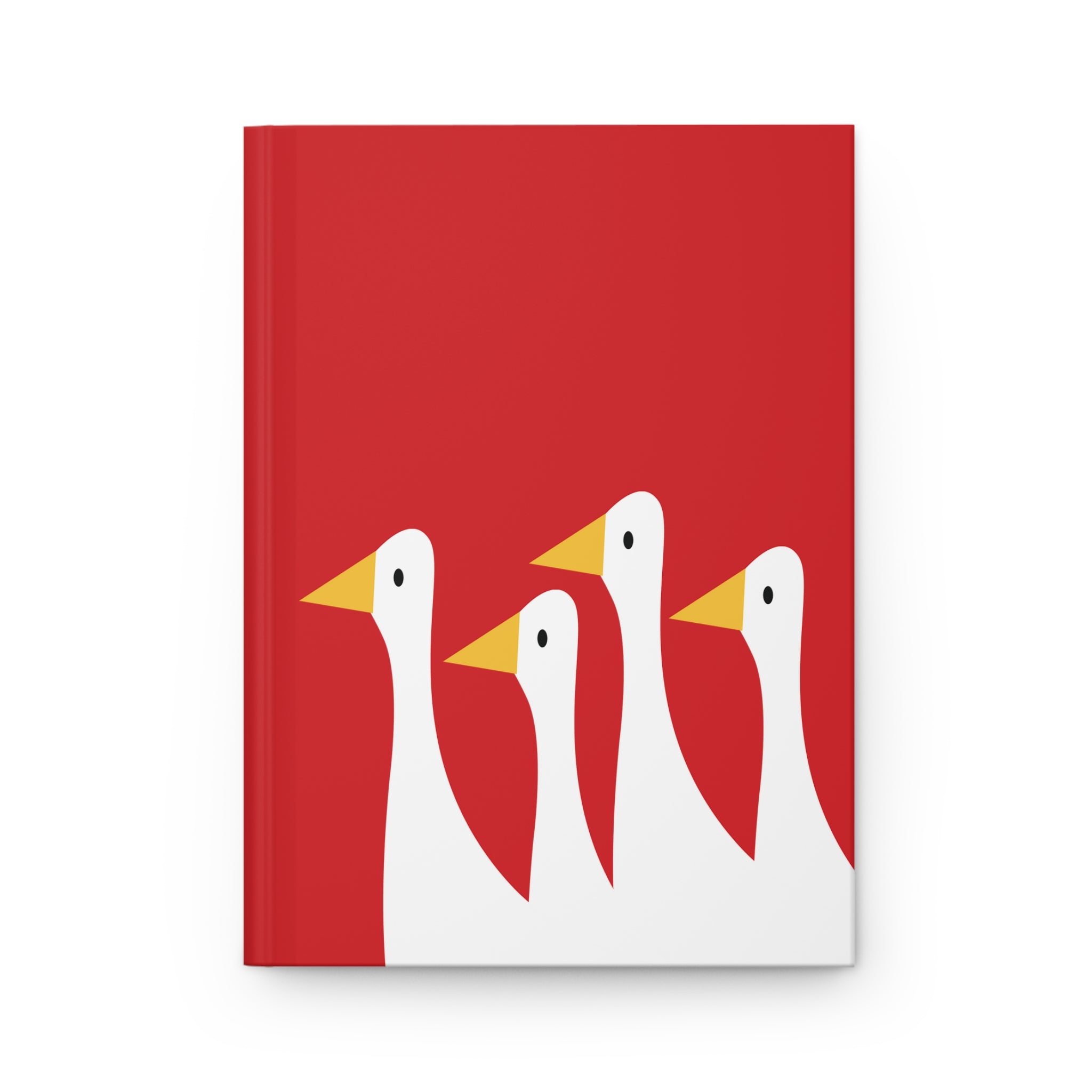 Traveling Ducks - Nifty Ducks Travel Logo - Scarlet - Hardcover Journal - Matte Finish