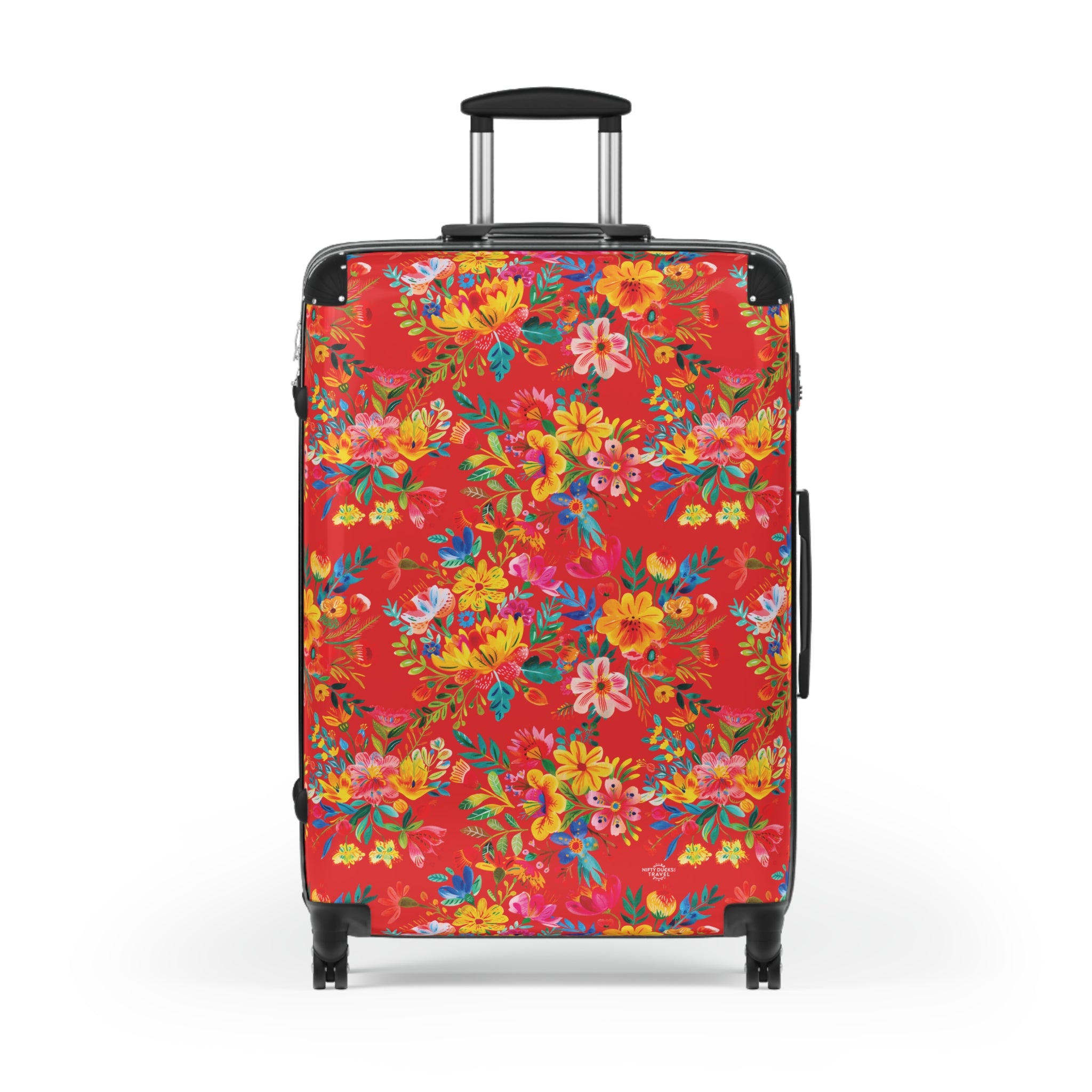 Bright Watercolor Flowers - Red - Suitcase - Stylish Luggage for Adventurers