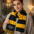 Embroidered Striped Spectator Scarf - Nifty Ducks Travel Logo – Team Colors Fan Scarf