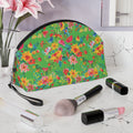 Bright Watercolor Flowers Makeup Bag - Fun & Functional Travel Accessory - Lime Green