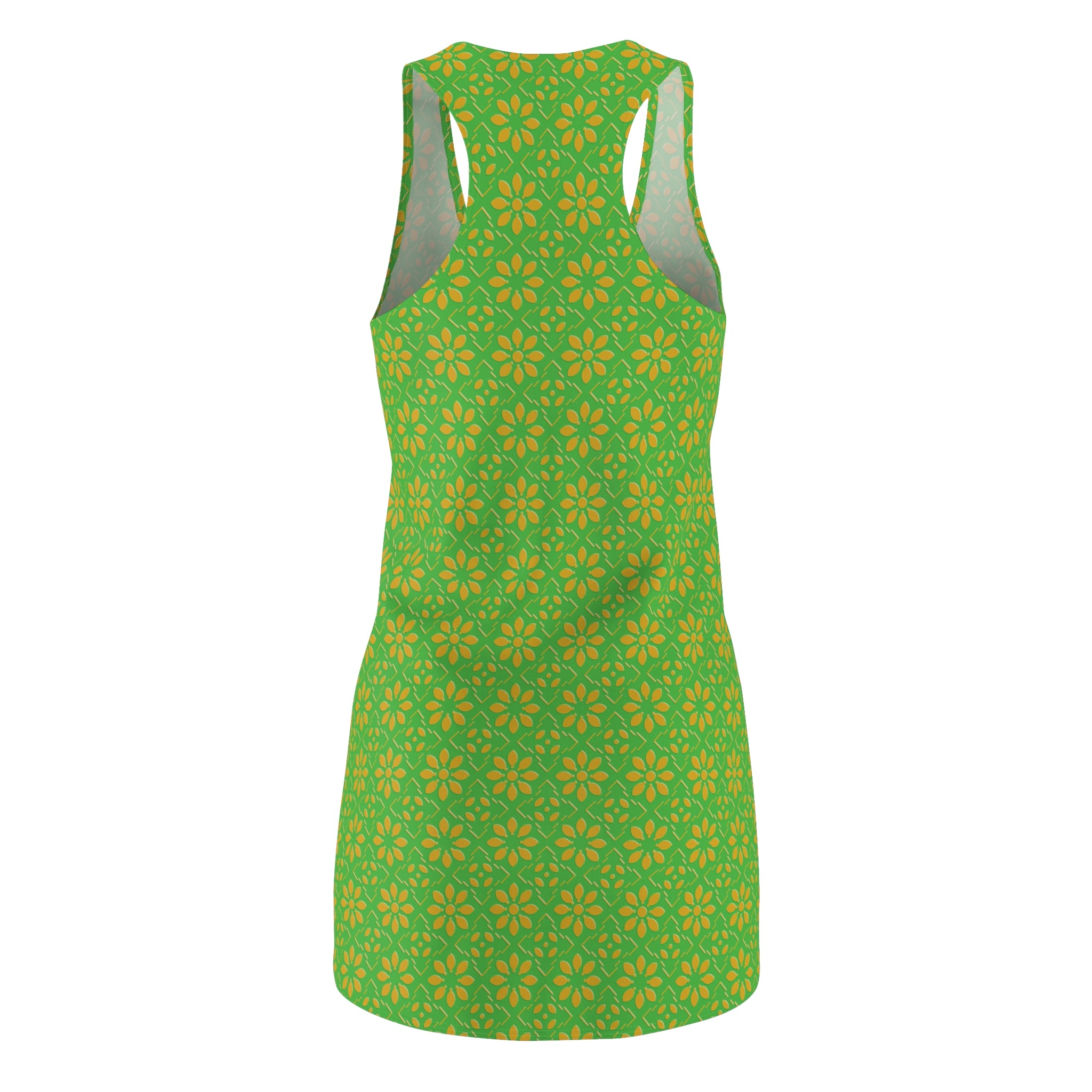 Florina - Lime Green - Gold - Racerback Dress for Summer Fun, Beach Wear, Vacation Style, Party Outfit, Ladies Sundress