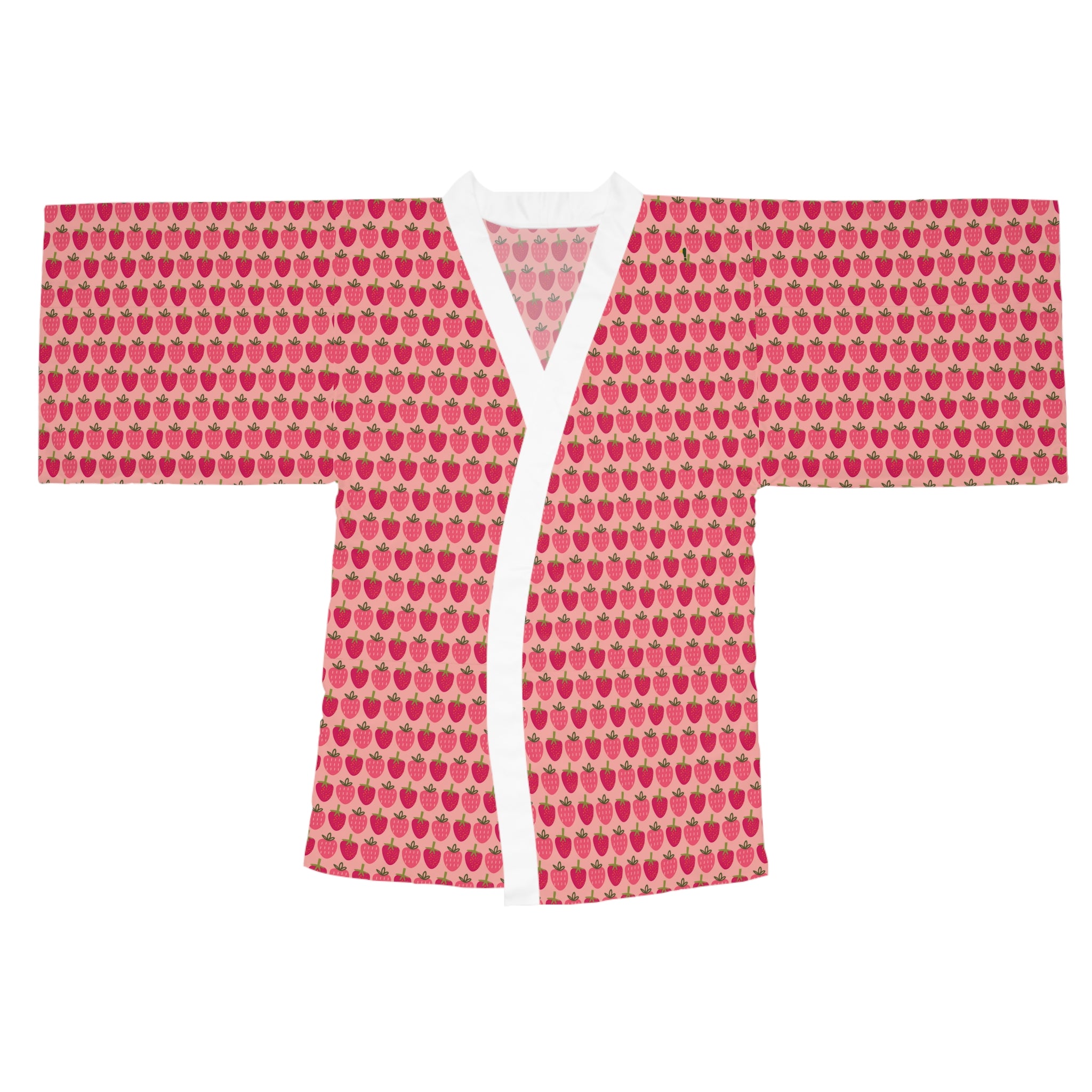 Sweet Strawberries - Long Sleeve Kimono Robe - Chic Loungewear, Spa Outfit, Gift for Her, Inner Peace, Home Comfort
