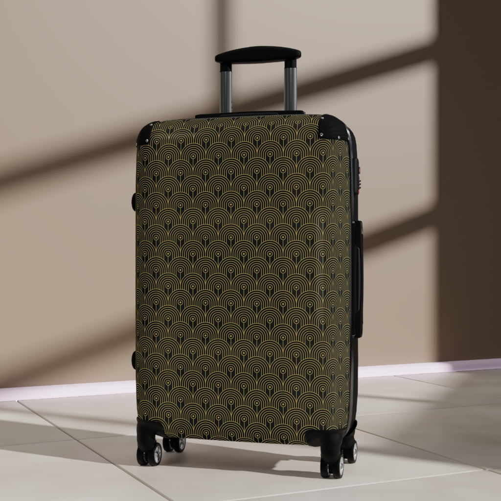 Art Deco 10 - Geometric Pattern - Black - Stylish Luggage - Suitcase for Adventurers