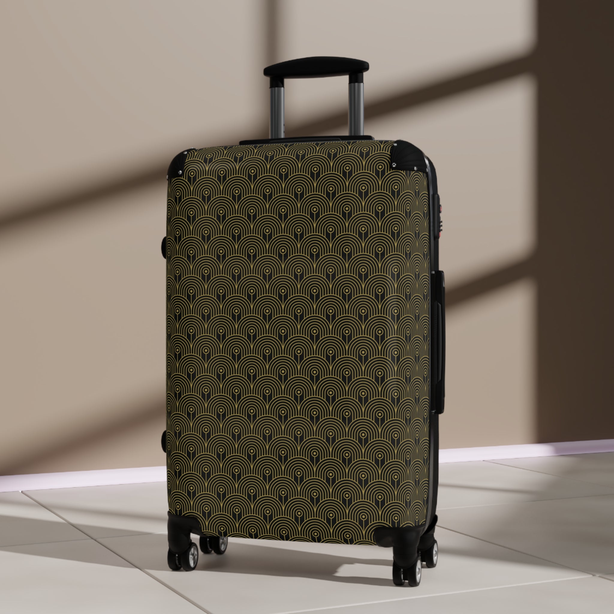 Art Deco 10 - Geometric Pattern - Black - Stylish Luggage - Suitcase for Adventurers