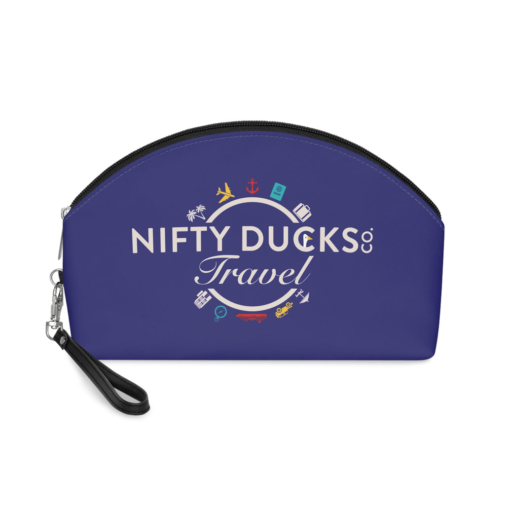 Nifty Ducks Travel Logo - Makeup Bag - Fun & Functional Travel Accessory - Ultramarine