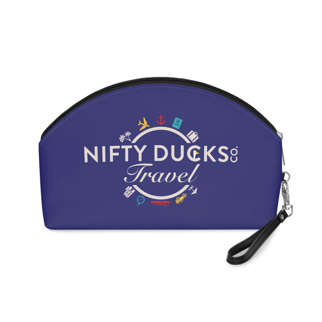 Nifty Ducks Travel Logo - Makeup Bag - Fun & Functional Travel Accessory - Ultramarine