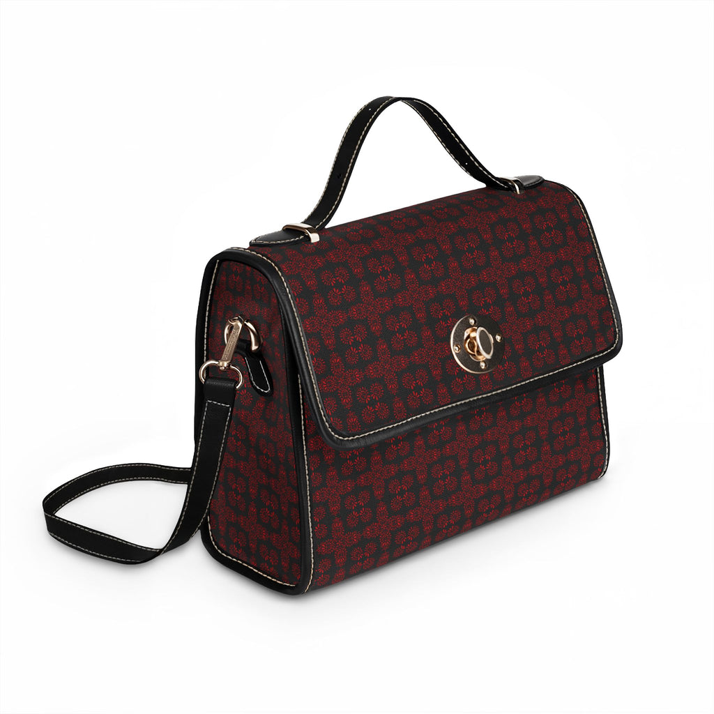 Symmetra - Scarlet - Black Waterproof Canvas Bag — Satchel for Everyday Commute