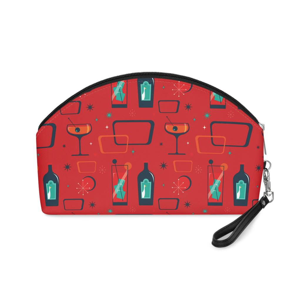 Cocktail Time - Scarlet - Mid Century design - Makeup Bag - Fun & Functional Travel Accessory