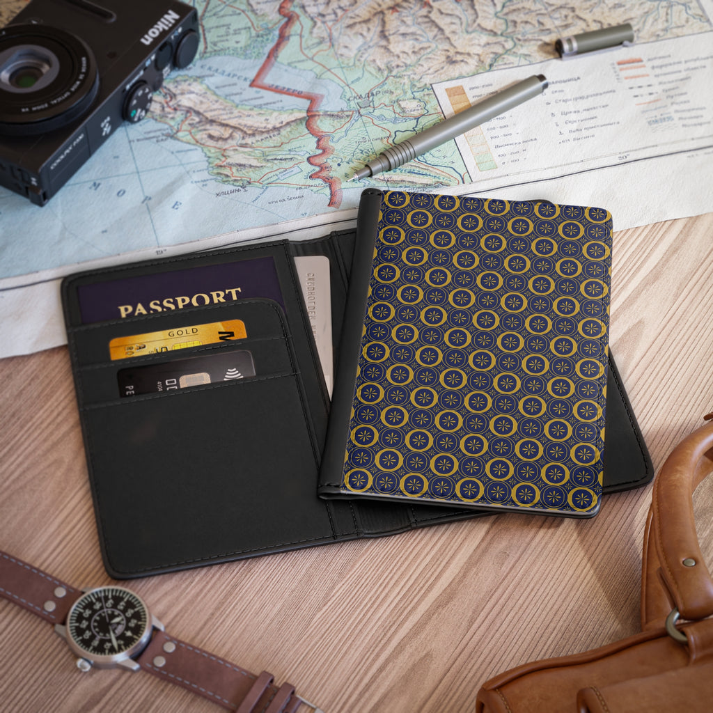 Solaris - Midnight Mallard - Gold - Passport Cover | Travel Accessory, Gift for Jet setters, Unique Travel Journal, Vacation Must-Have, Gift for Travelers