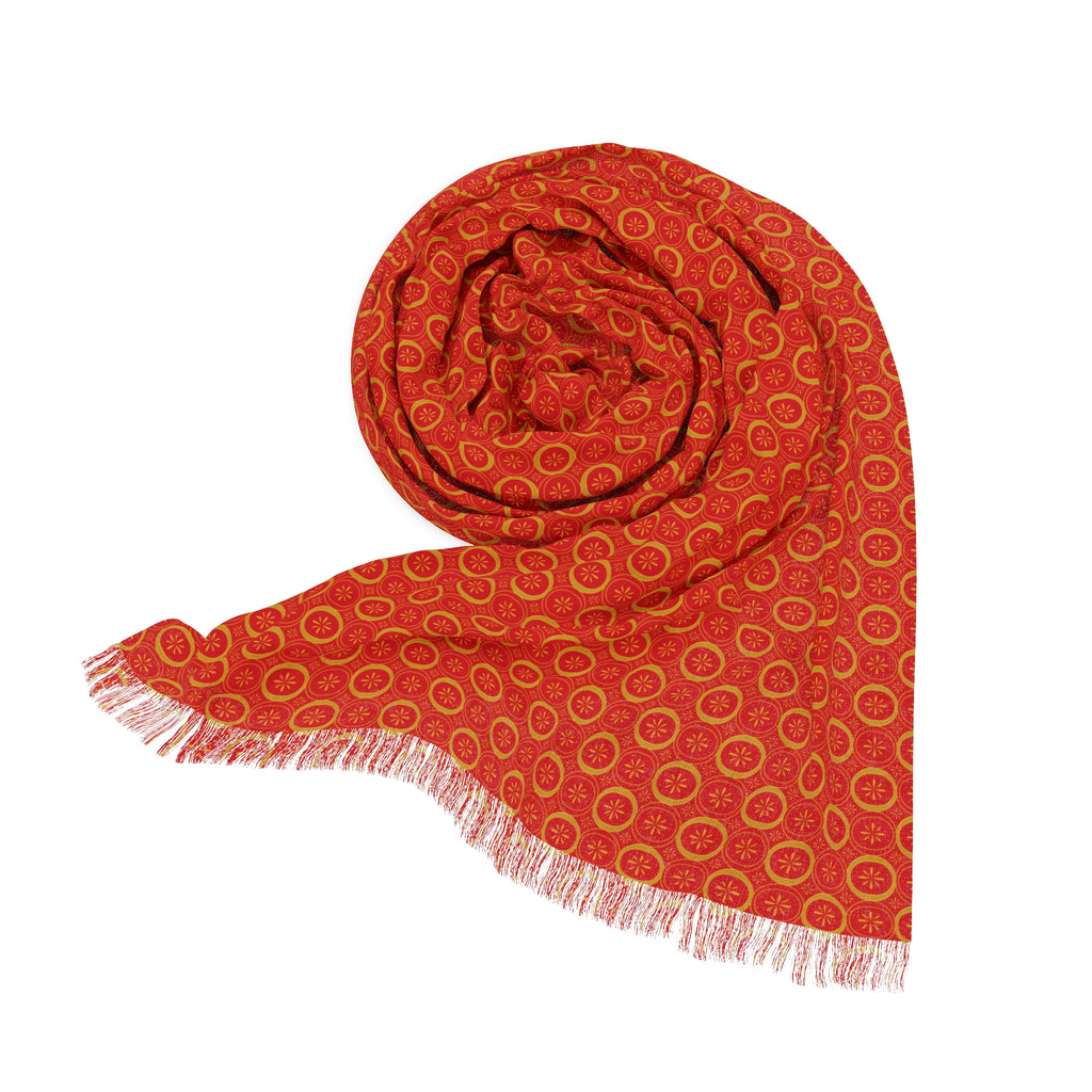 Solaris - Scarlet - Gold - Scarf - Lightweight Shawl, Perfect for Outdoor Events, Mothers Day Gift